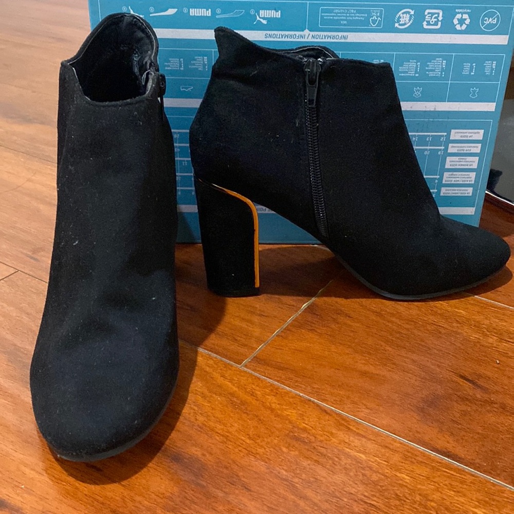 Black suede booties